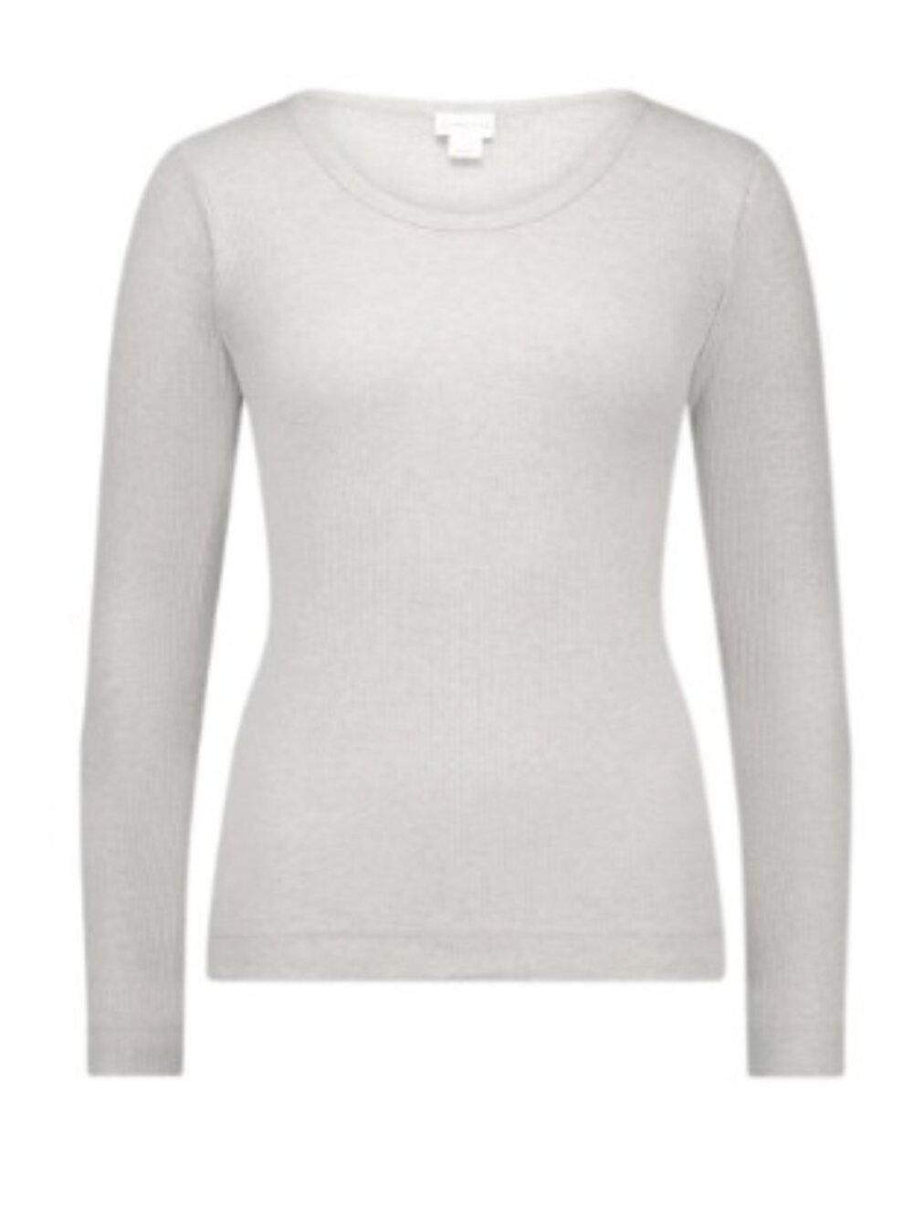 Jamie Kay Cotton Modal Grace Rib Long Sleeve Top Light Grey Marle XS